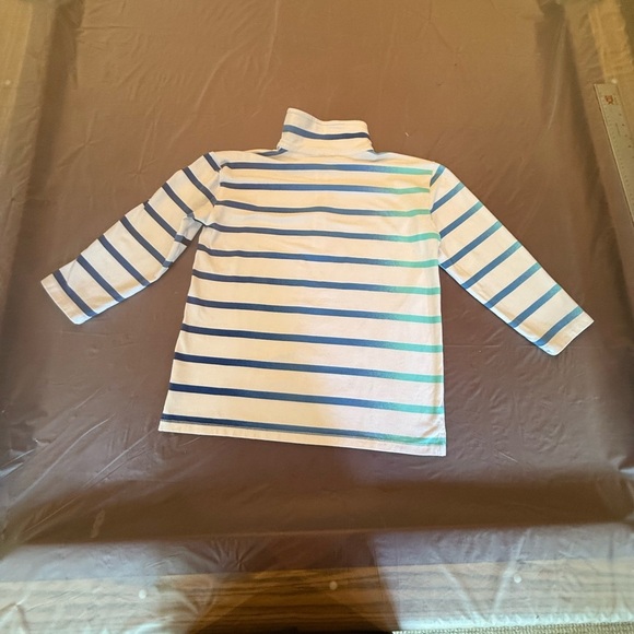 NWOT Talbots Striped Blue/White 3/4 Sleeve Quarter-Zip Pullover Size Small - Picture 4 of 11
